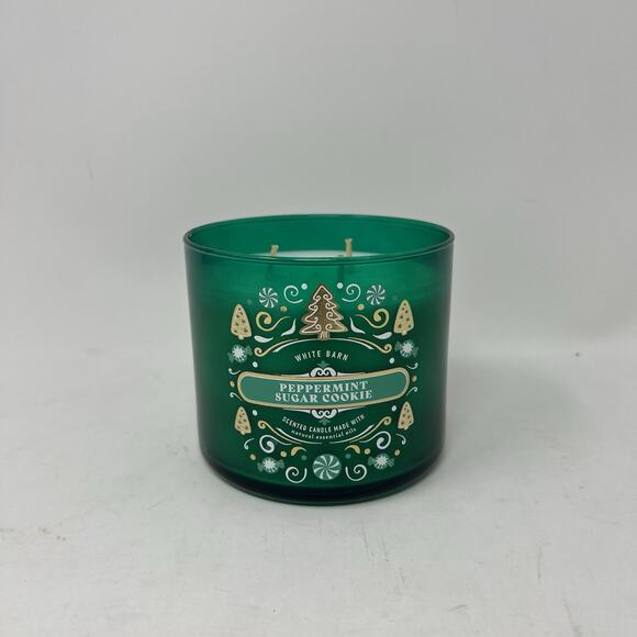 NEW NO LID Bath & Body Works White Barn Peppermint Sugar Cookie Candle 14.5 oz - Picture 1 of 3